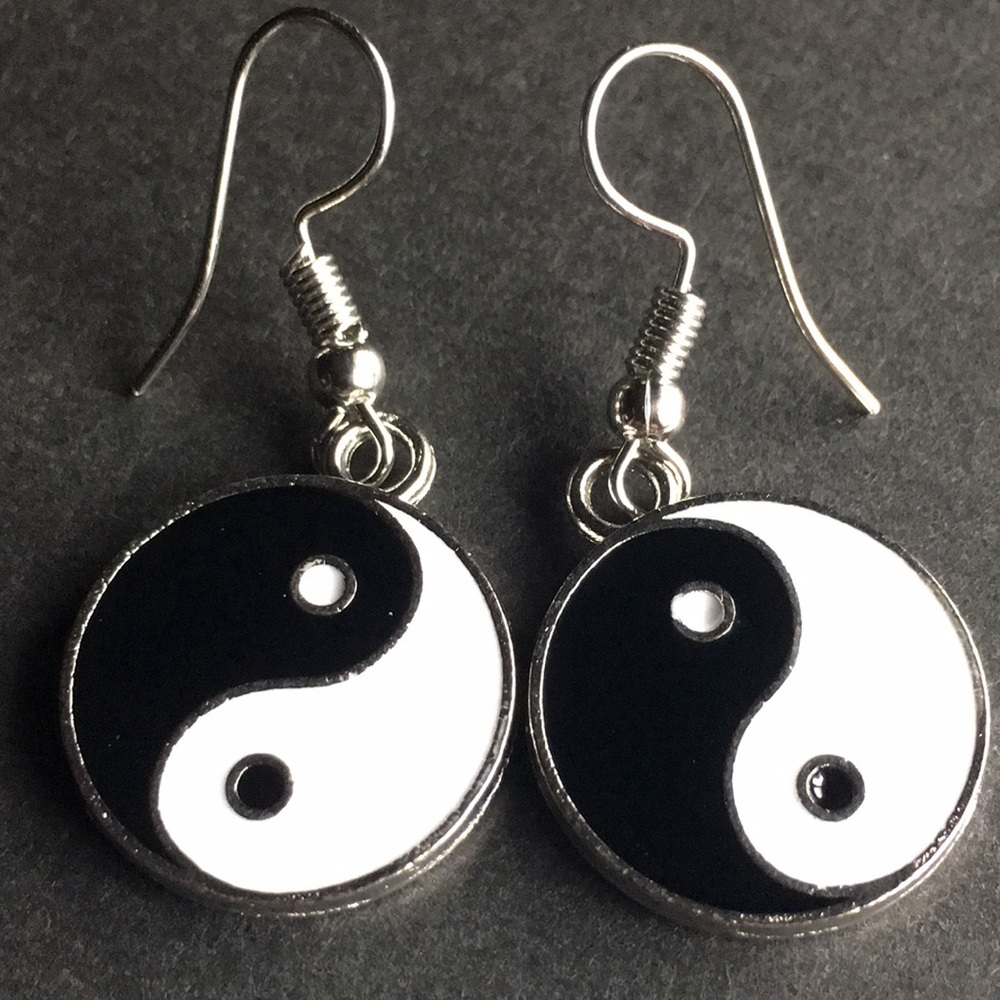Yin & Yang Drop Earrings - Picture 9 of 12